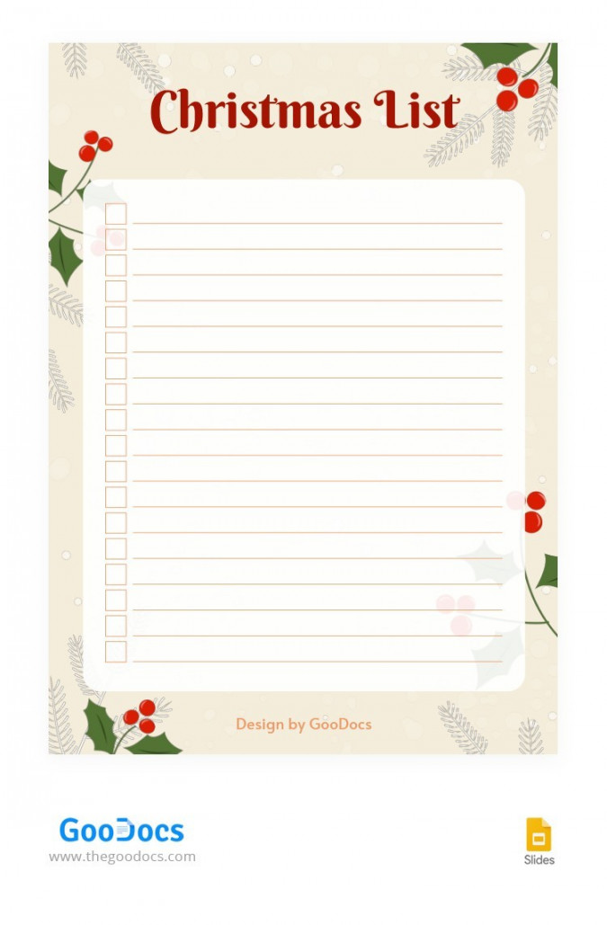 Free Beautiful List Christmas Template In Google Docs