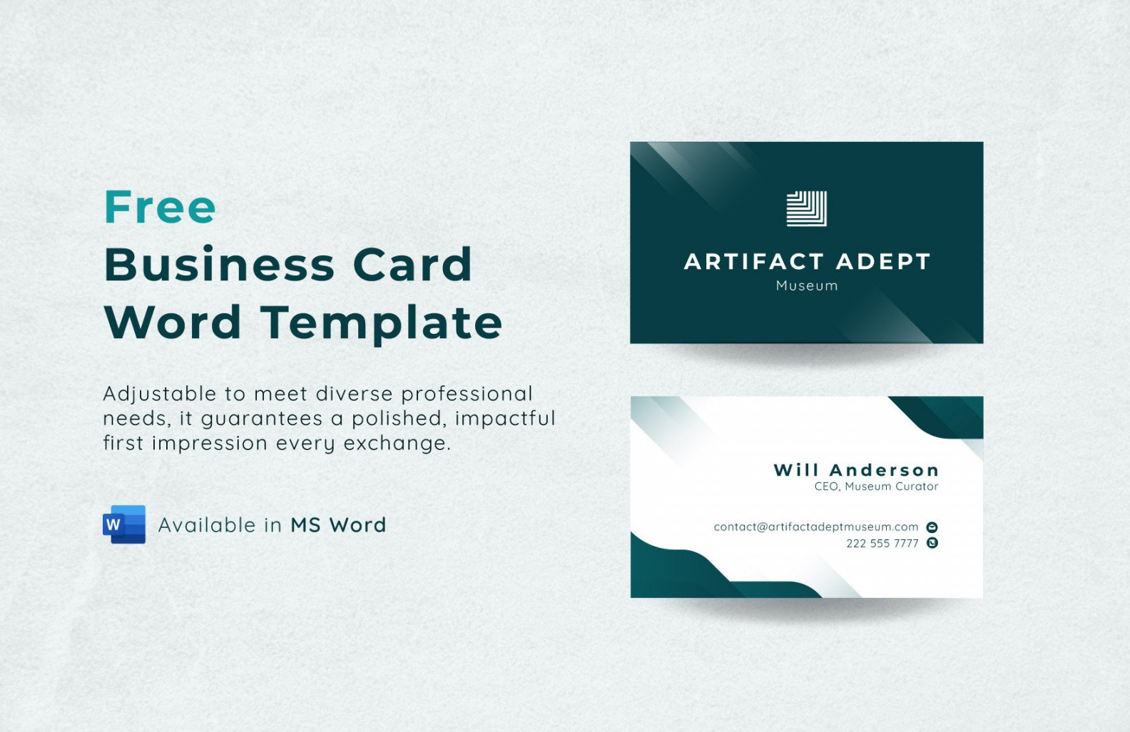 FREE Business Card Word - Template Download  Template