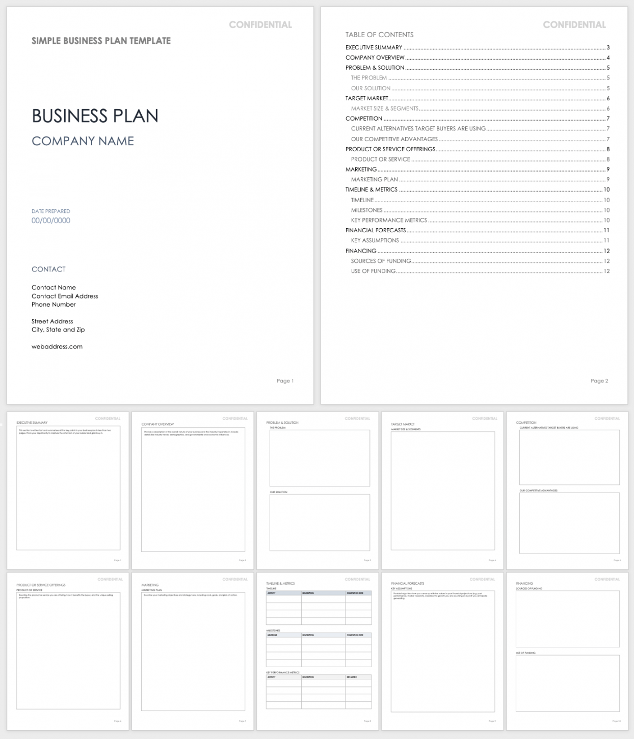 Free Business Plan Templates for Word  Smartsheet