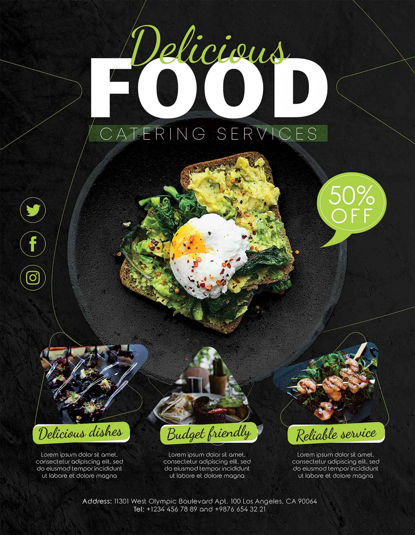 Free Catering Service Flyer Template (PSD,AI)