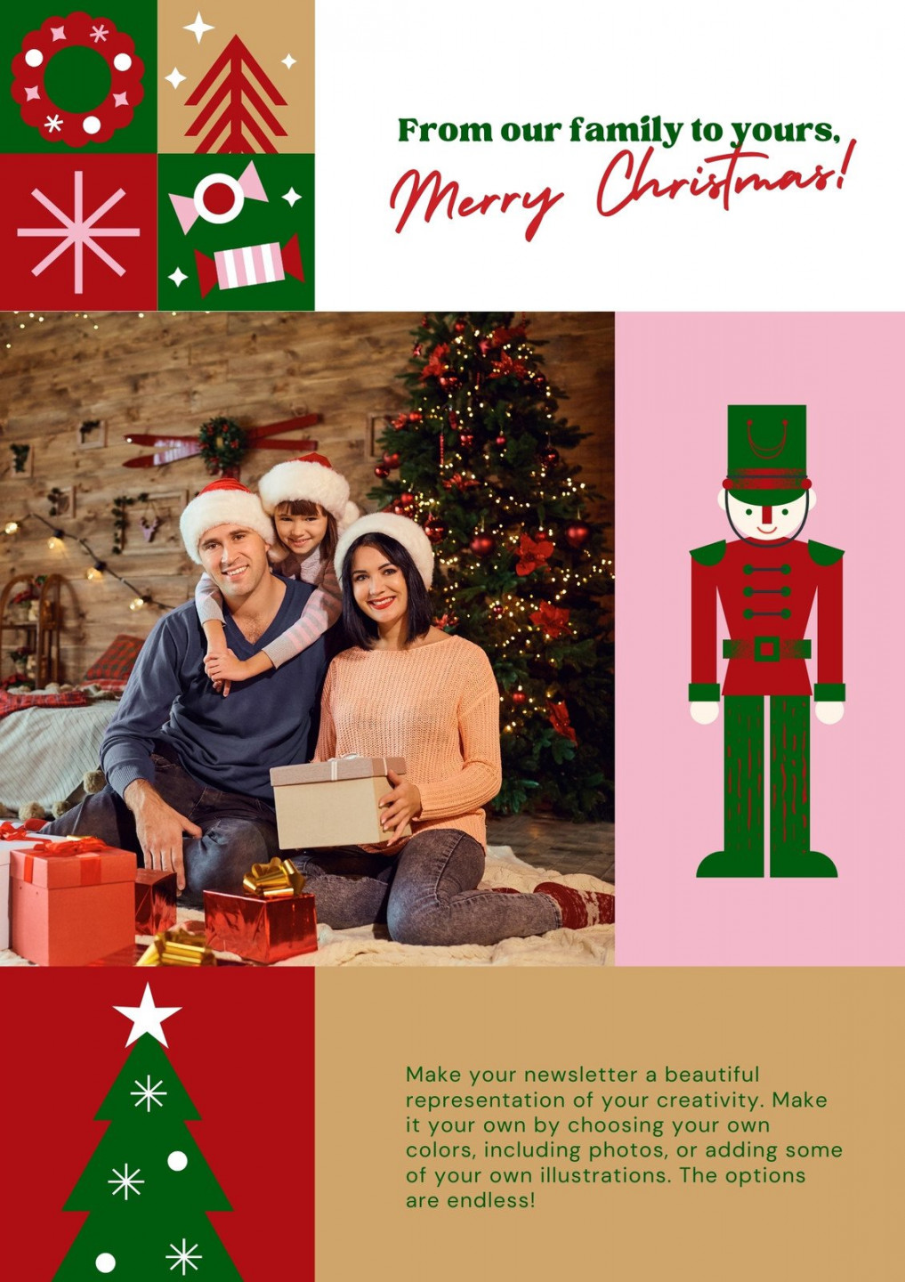 Free custom printable Christmas newsletter templates  Canva