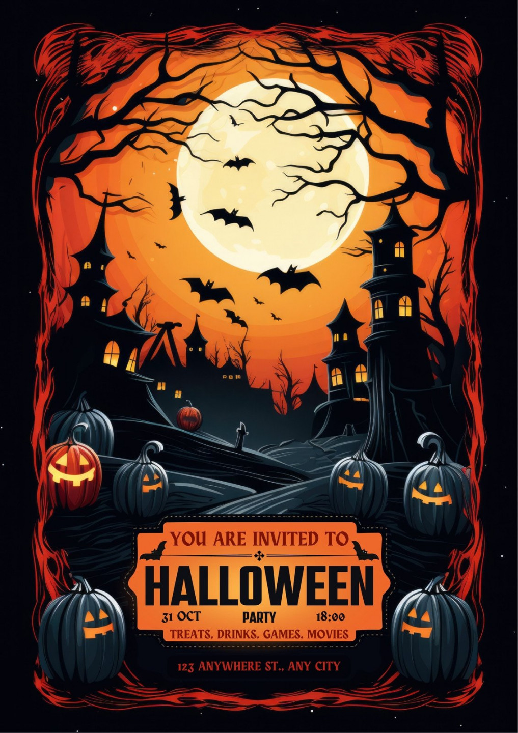 Free custom printable Halloween poster templates  Canva