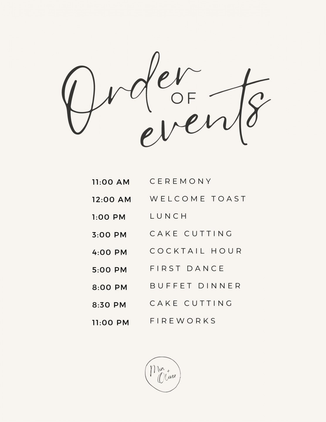 Free custom printable wedding timeline planner templates  Canva