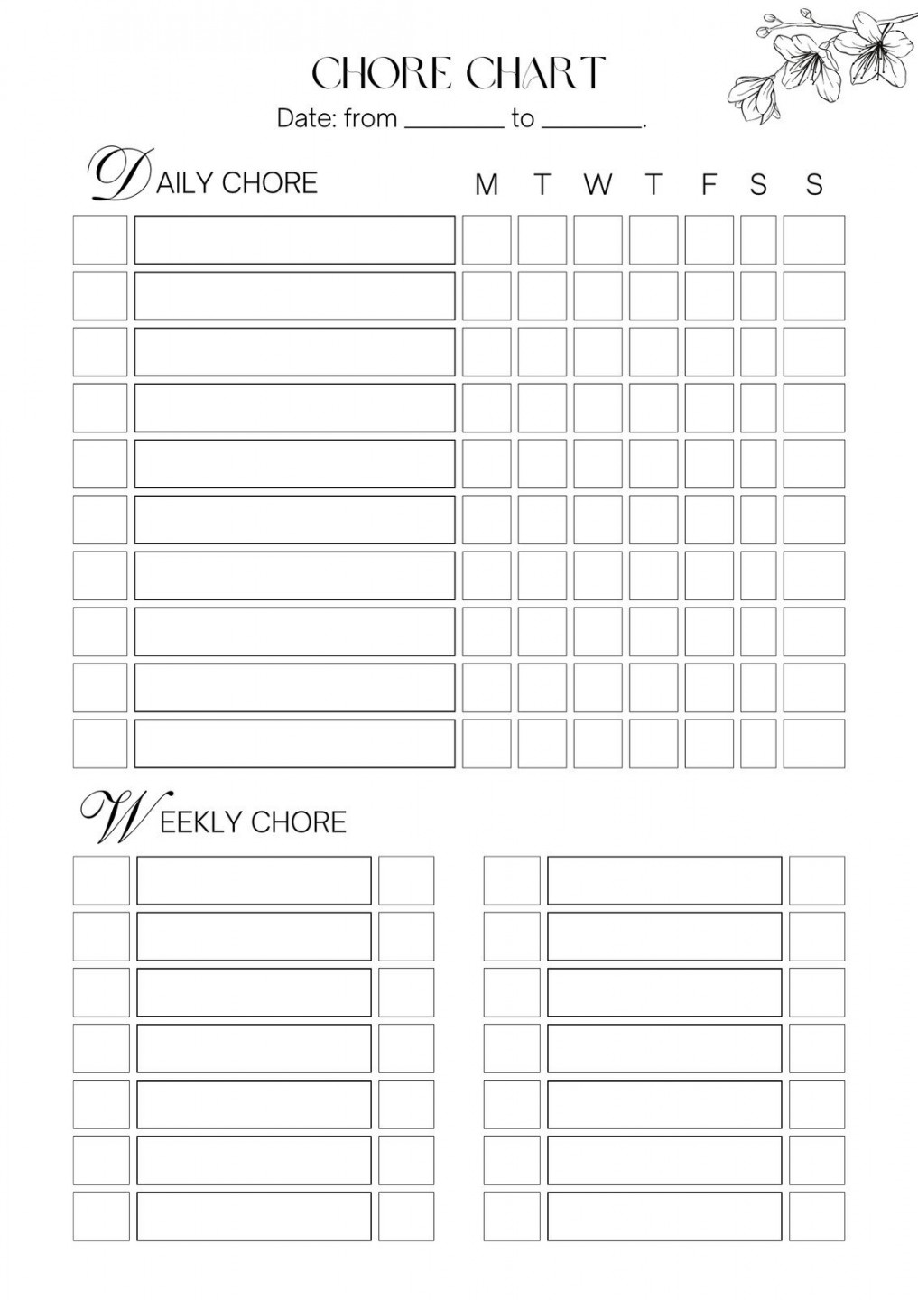 Free customizable chore chart templates to print  Canva