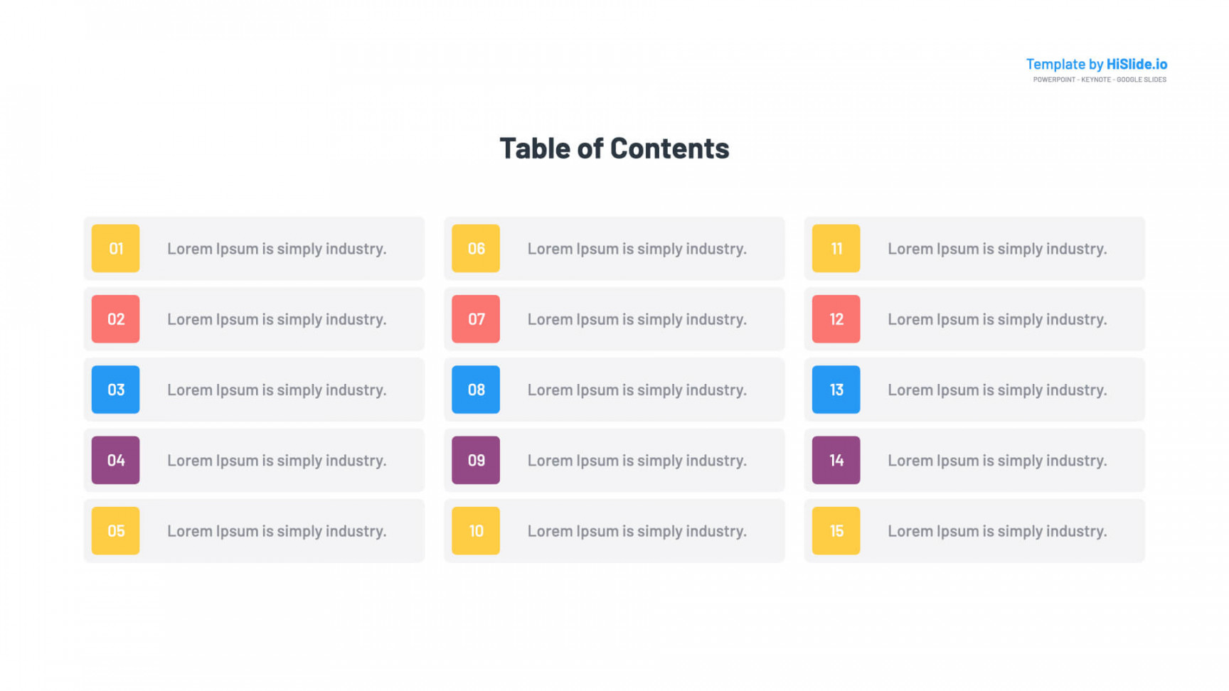 Free Download PowerPoint Table of Contents Template PPT