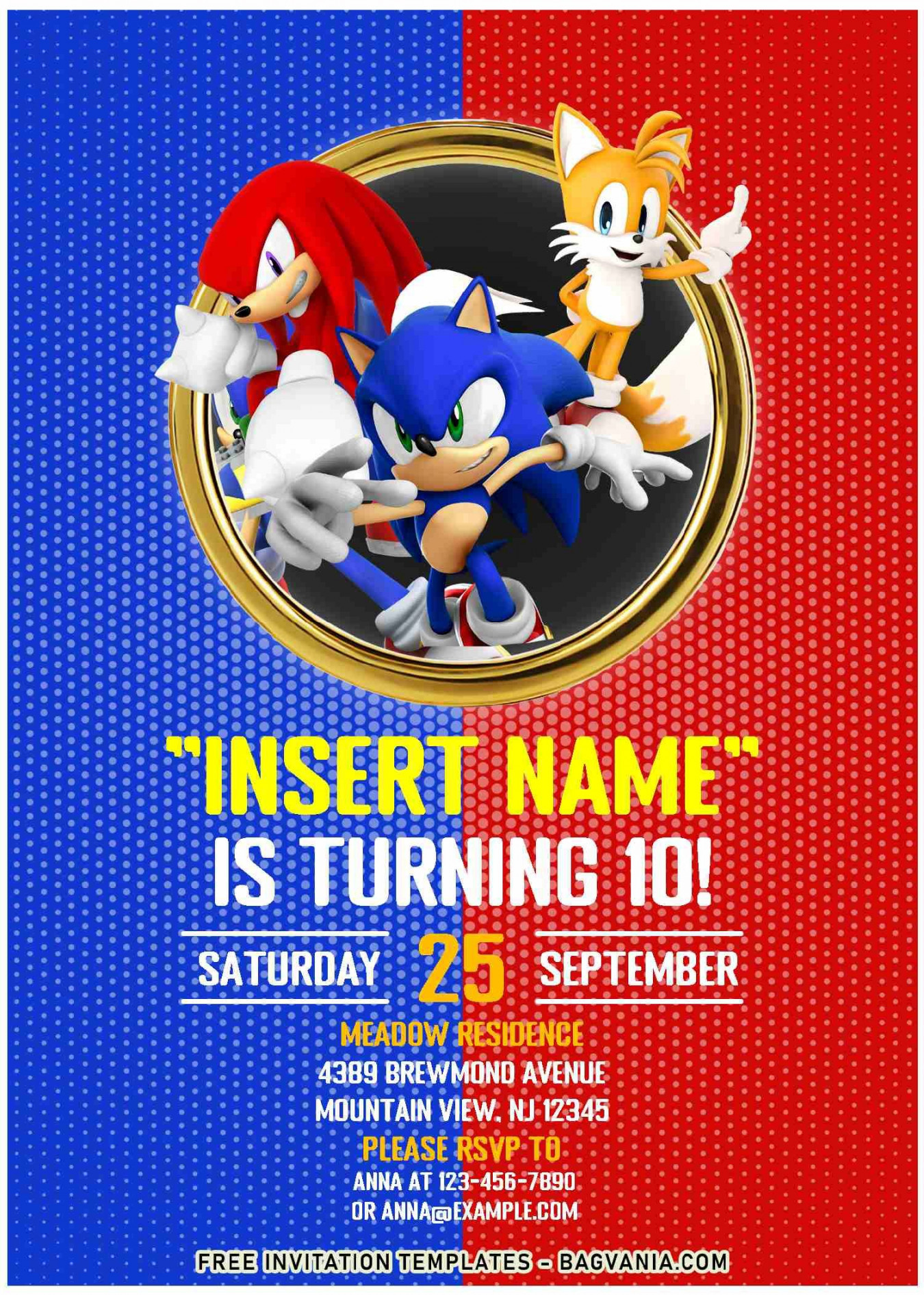 Free Editable PDF) Sonic The Hedgehog Movie Themed Birthday