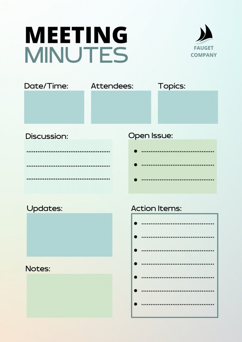 Free, editable, printable meeting minutes templates  Canva