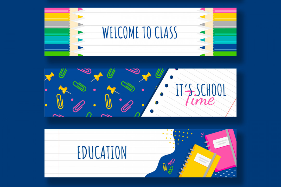 Free Education Google Classroom Banner Set – Free PSD Templates