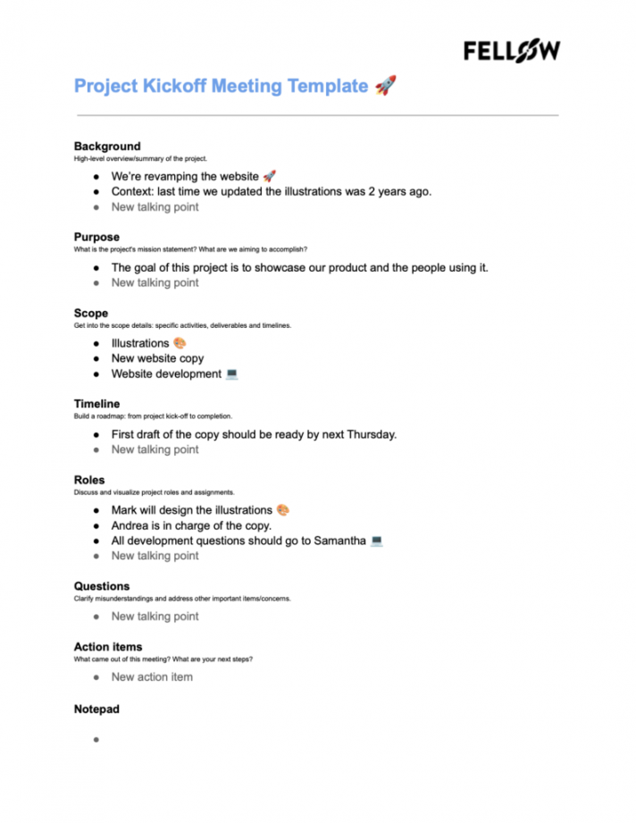 Free Google Docs Meeting Agenda Templates  Fellow