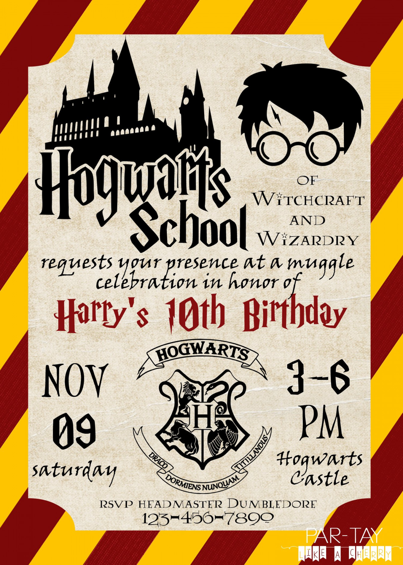 Free Harry Potter Party Invitation - Party Like a Cherry