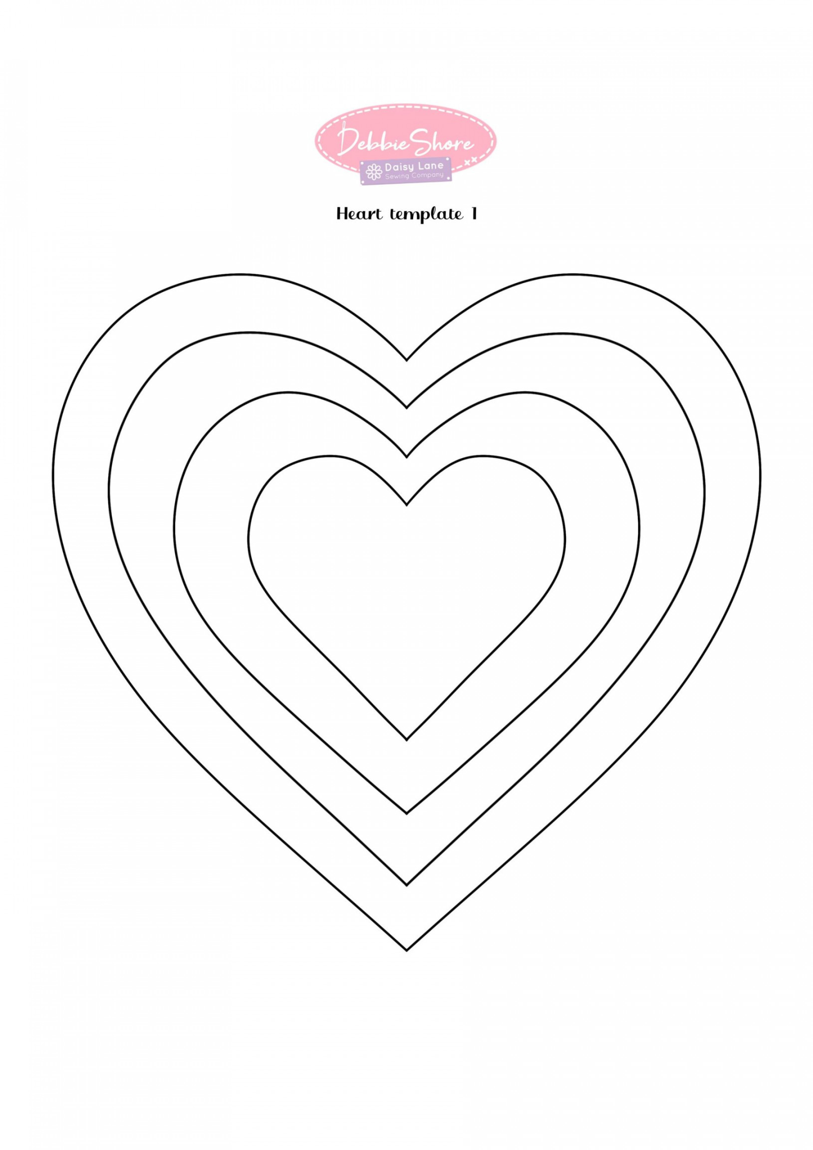 FREE Heart Shape Template Download -  Styles – Debbie Shore Sewing