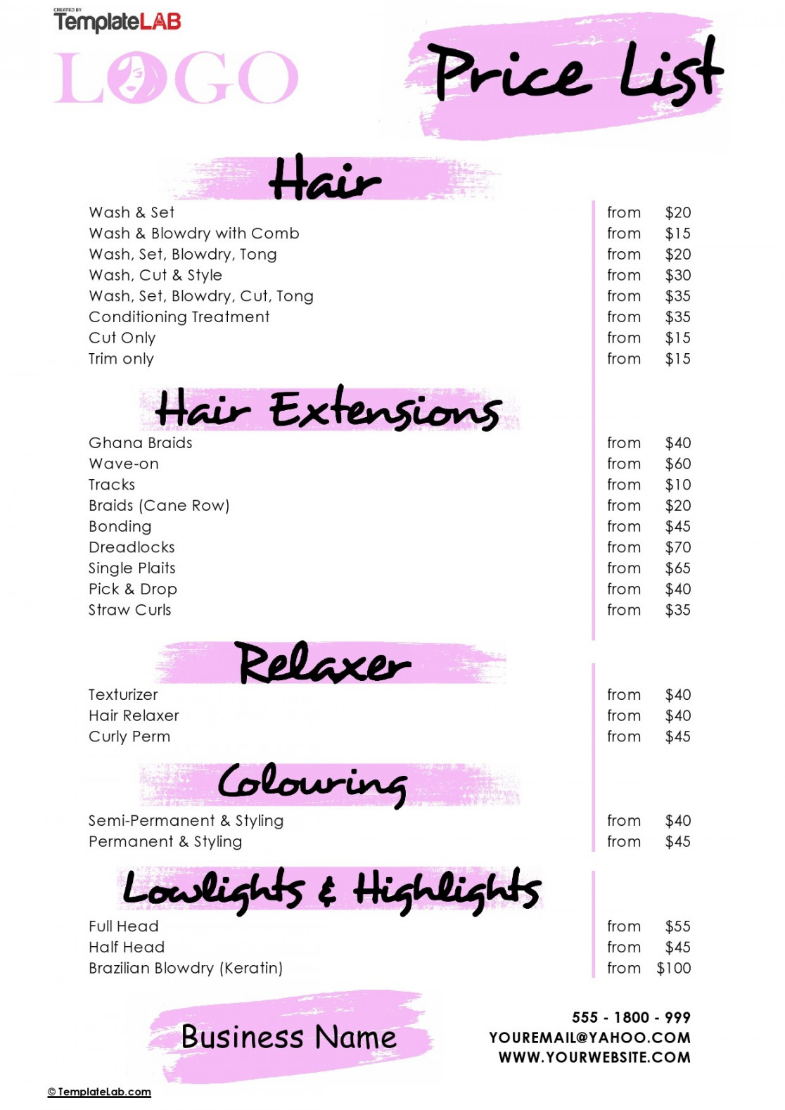 FREE Price List Templates (& Price Sheet Templates)