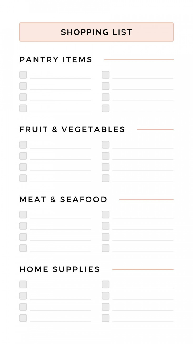 Free printable and customizable grocery list templates  Canva