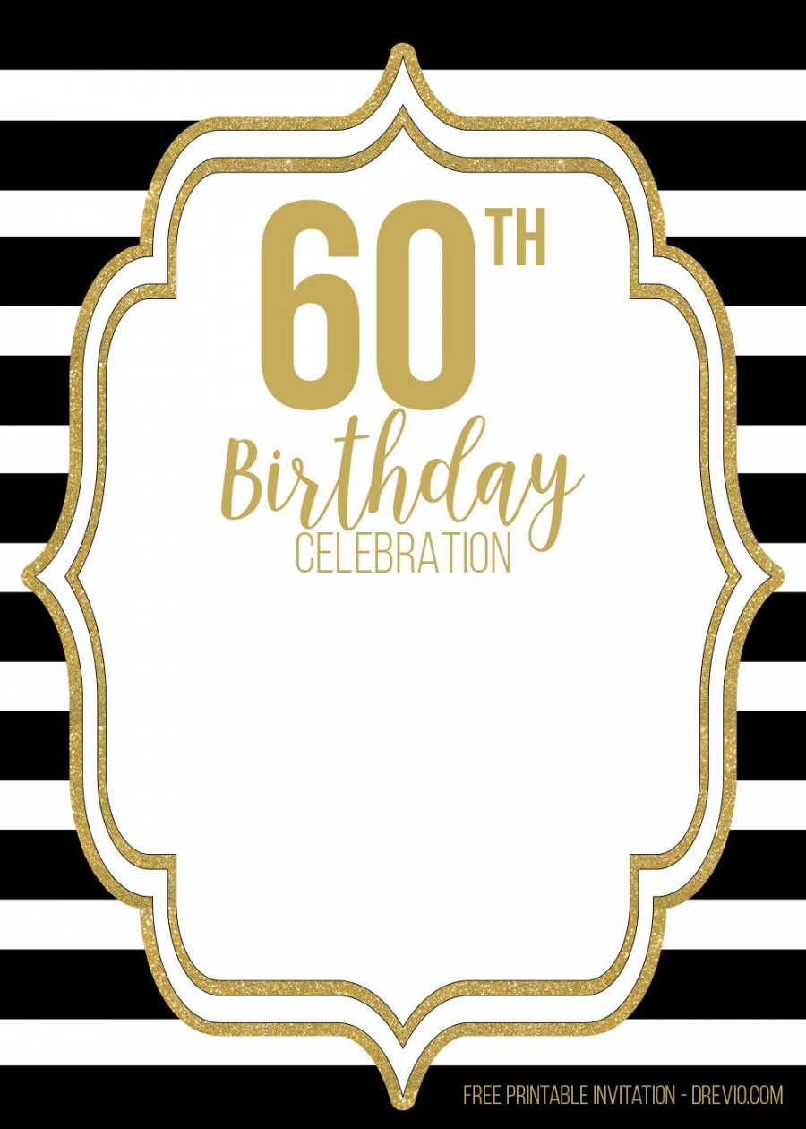 FREE Printable Black and Gold th Birthday Invitation Templates