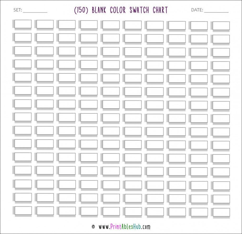 Free Printable (,,) Blank Color Swatch Chart Template