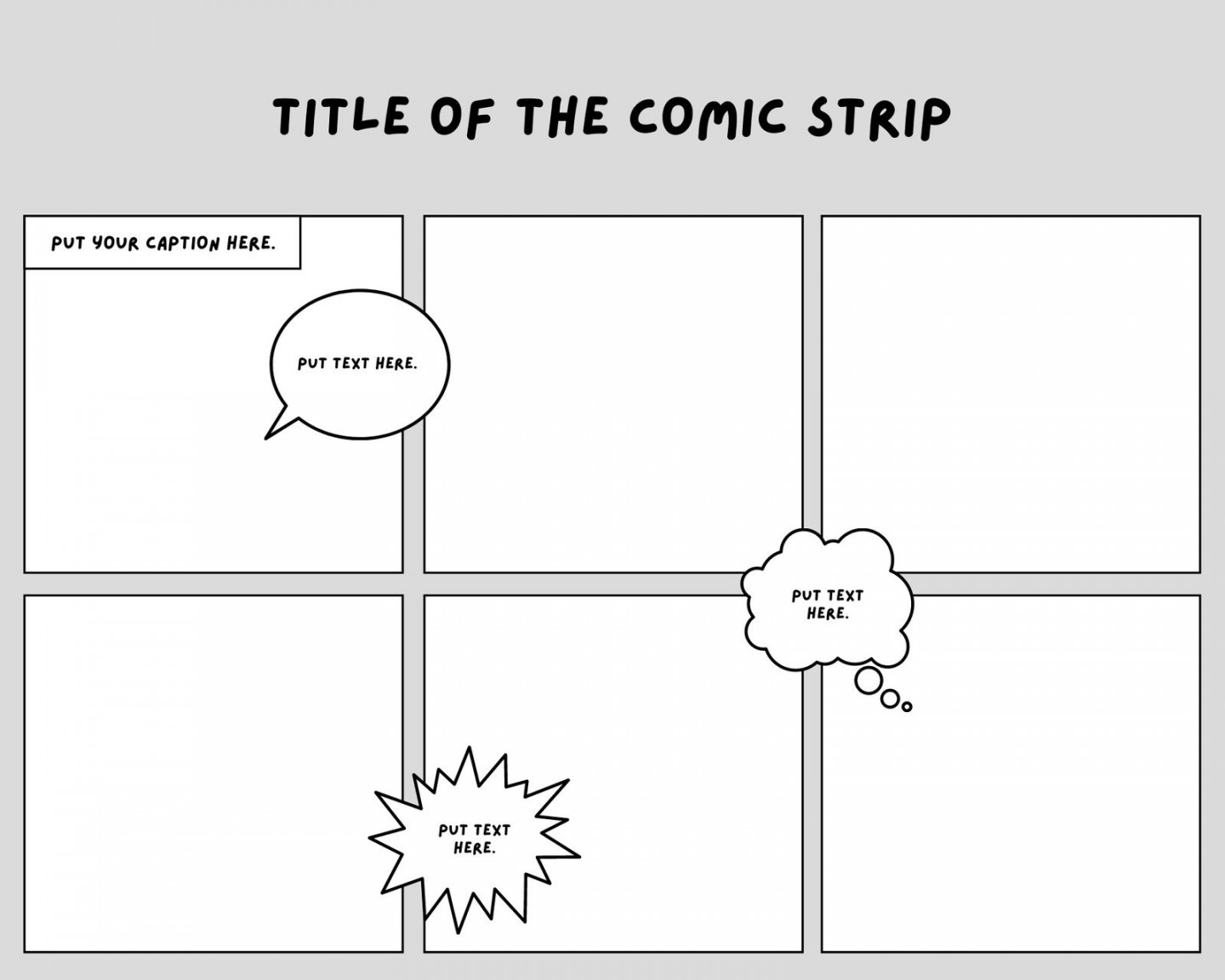 Free printable comic strip templates you can customize  Canva