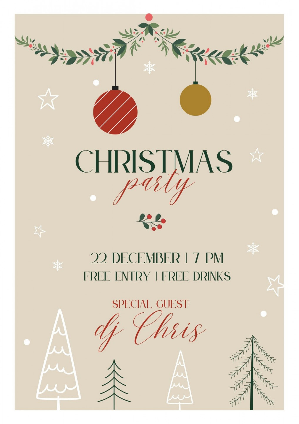 Free, printable, customizable Christmas flyer templates  Canva