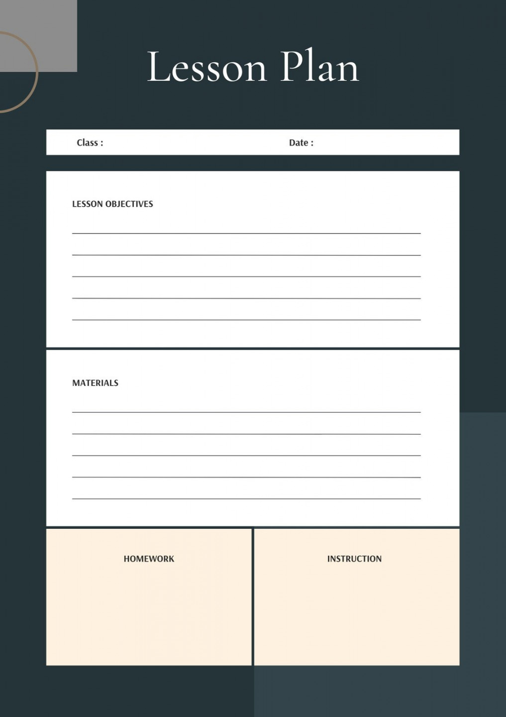 Free, printable, customizable weekly lesson plan templates  Canva