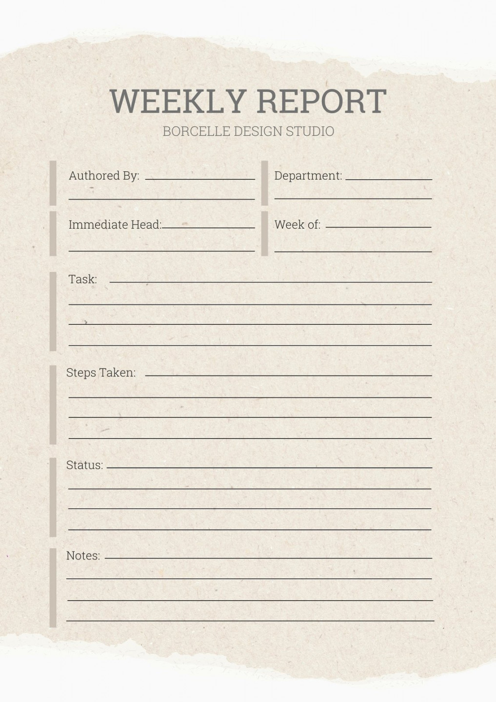 Free printable, customizable weekly report templates  Canva