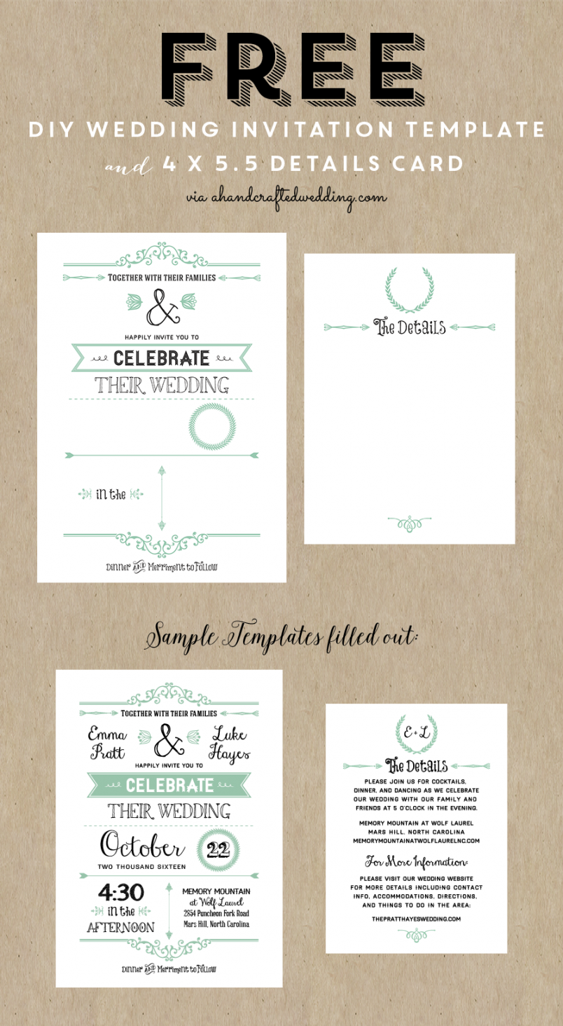 FREE Printable Wedding Invitation Template  Kartu undangan