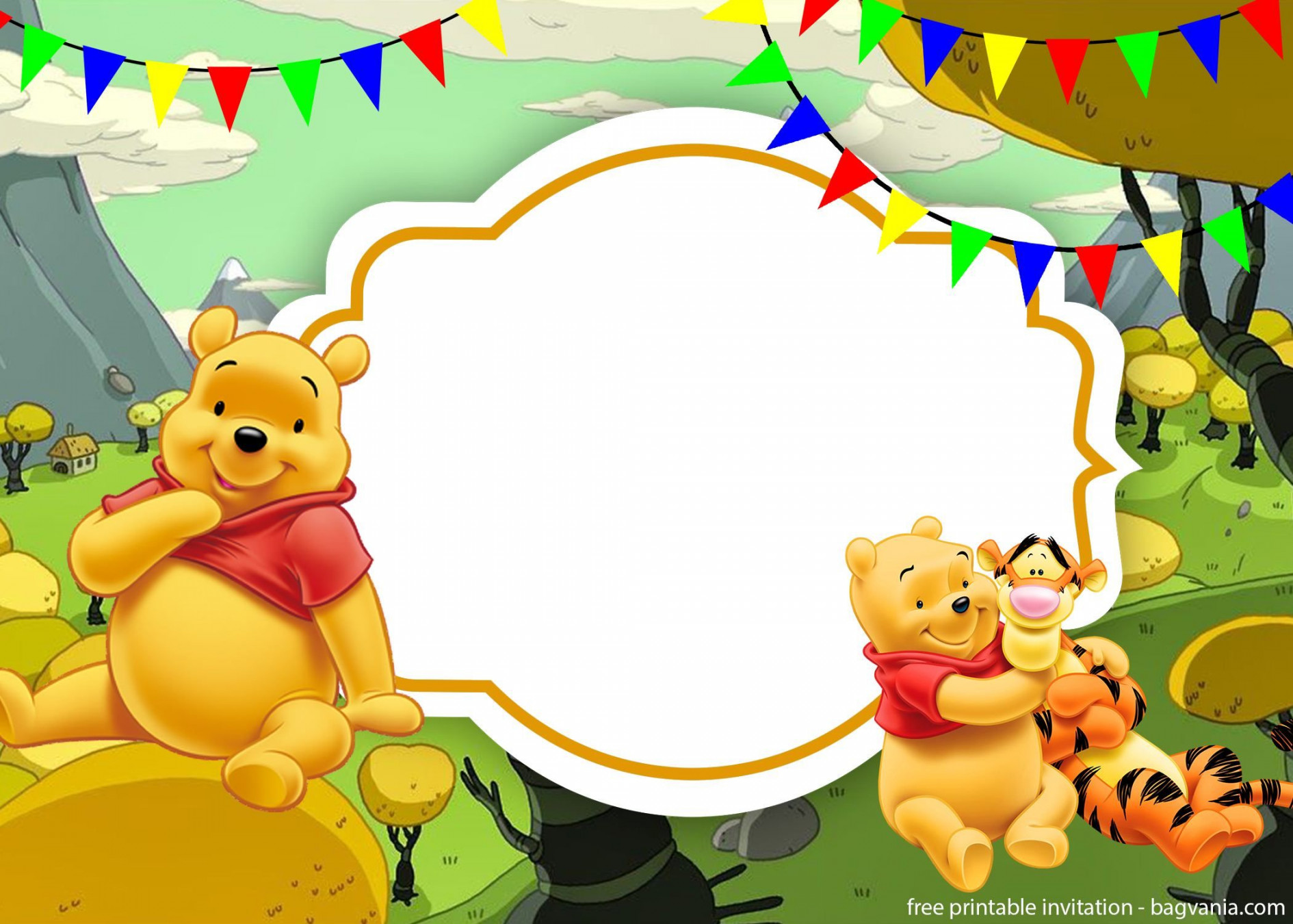 Free Printable Winnie the Pooh Invitation Template  Pooh