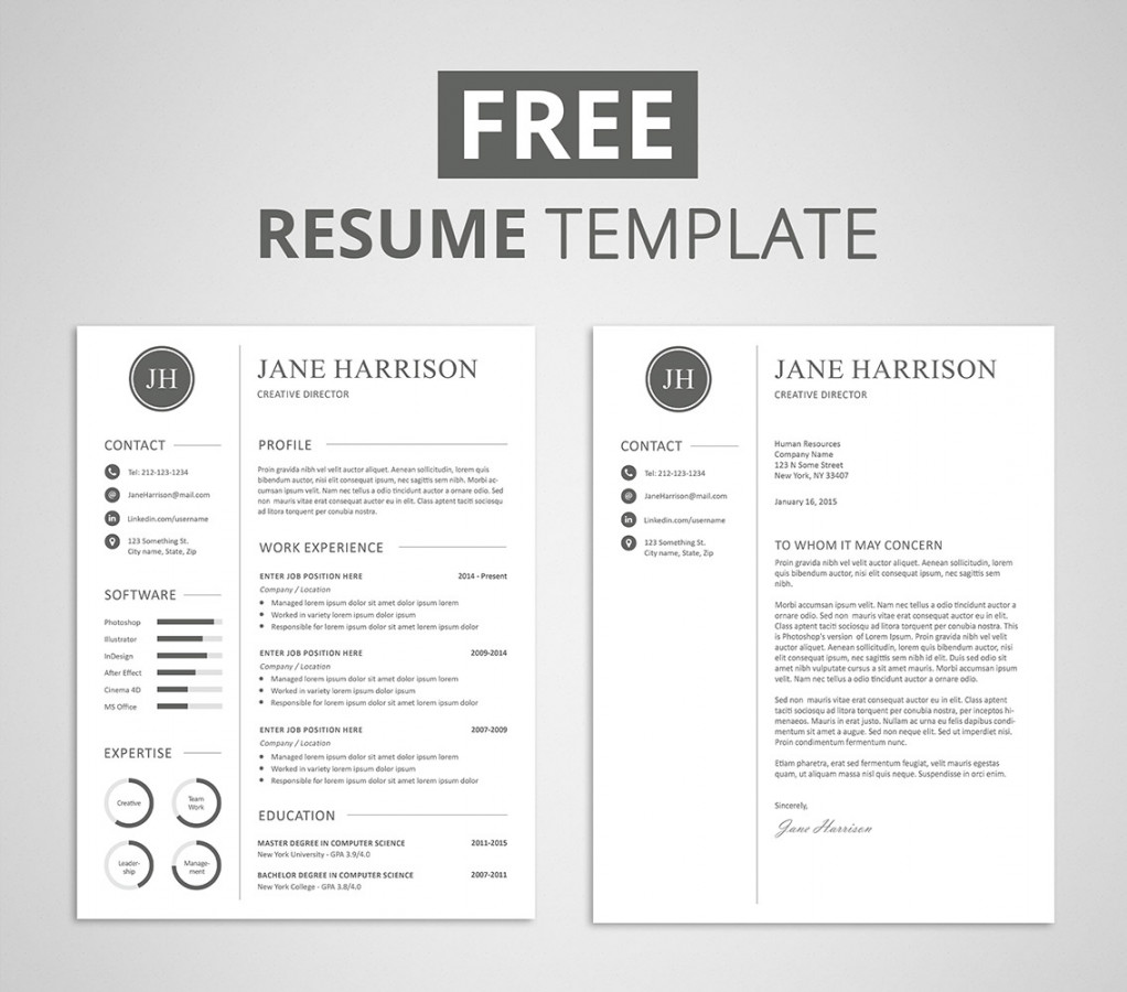 Free Resume Template and Cover Letter - Graphicadi