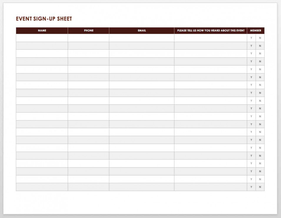 Free Sign-in and Sign-up Sheet Templates  Smartsheet