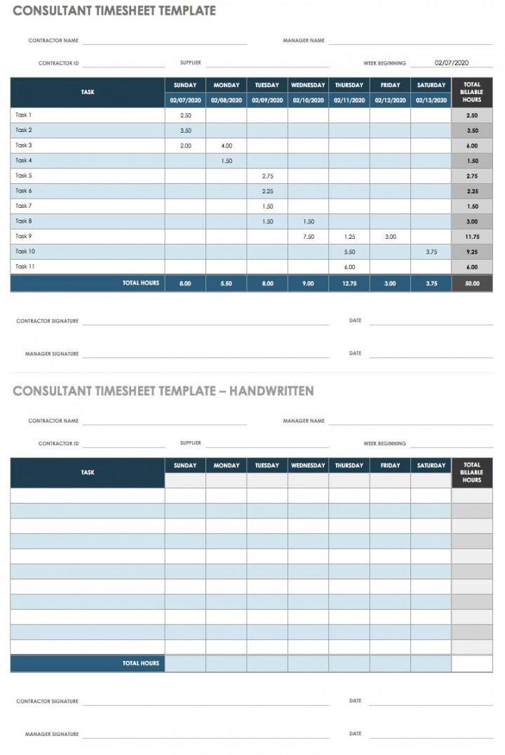 Free Timesheet and Time Card Templates  Smartsheet