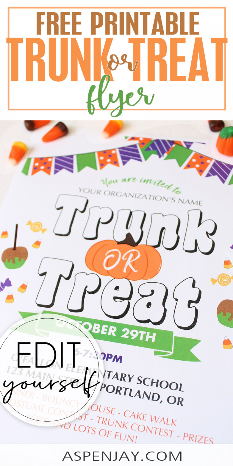 FREE Trunk or Treat Flyer Template - Aspen Jay