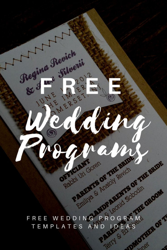 Free Wedding Program Templates  Wedding Program Ideas  Printable