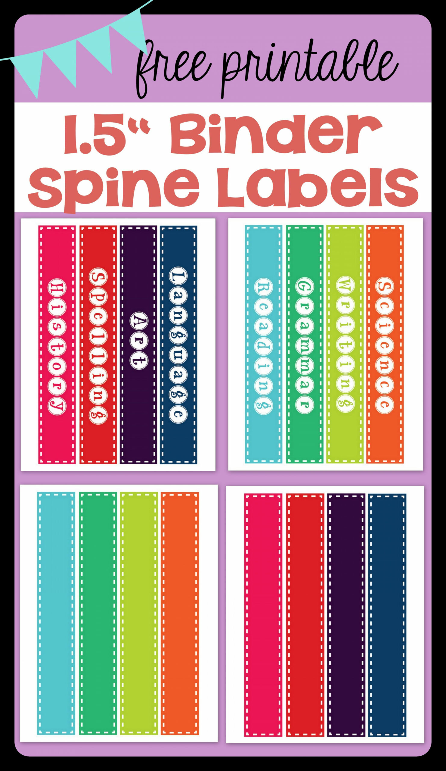 FREEBIE* Binder Spine Labels  Binder spine labels, Classroom