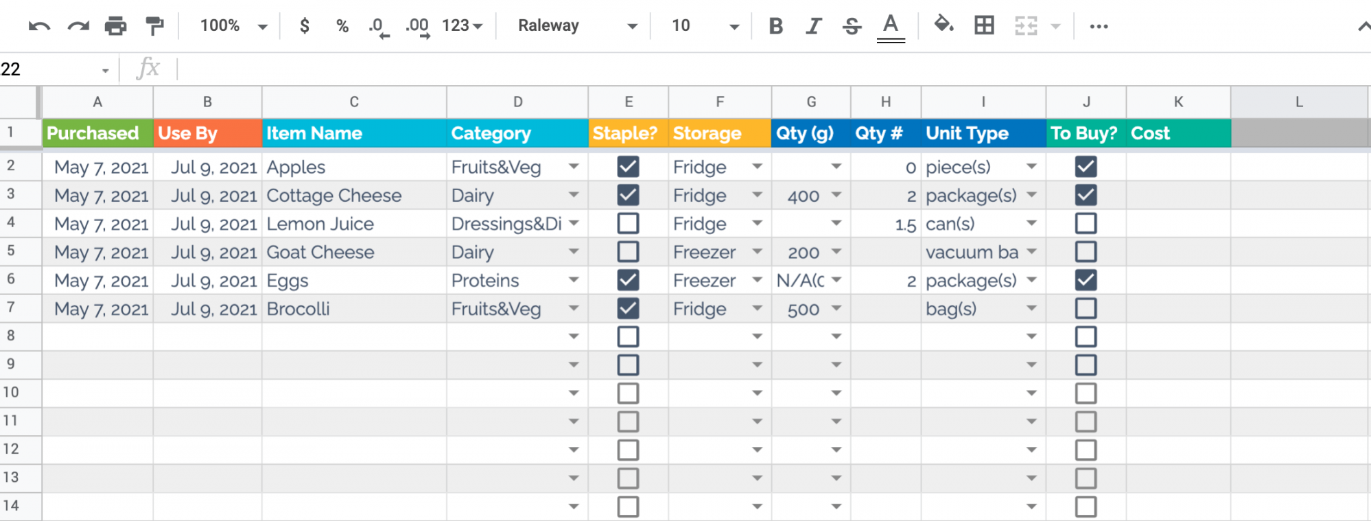 Google Sheets Inventory Template  Coupler