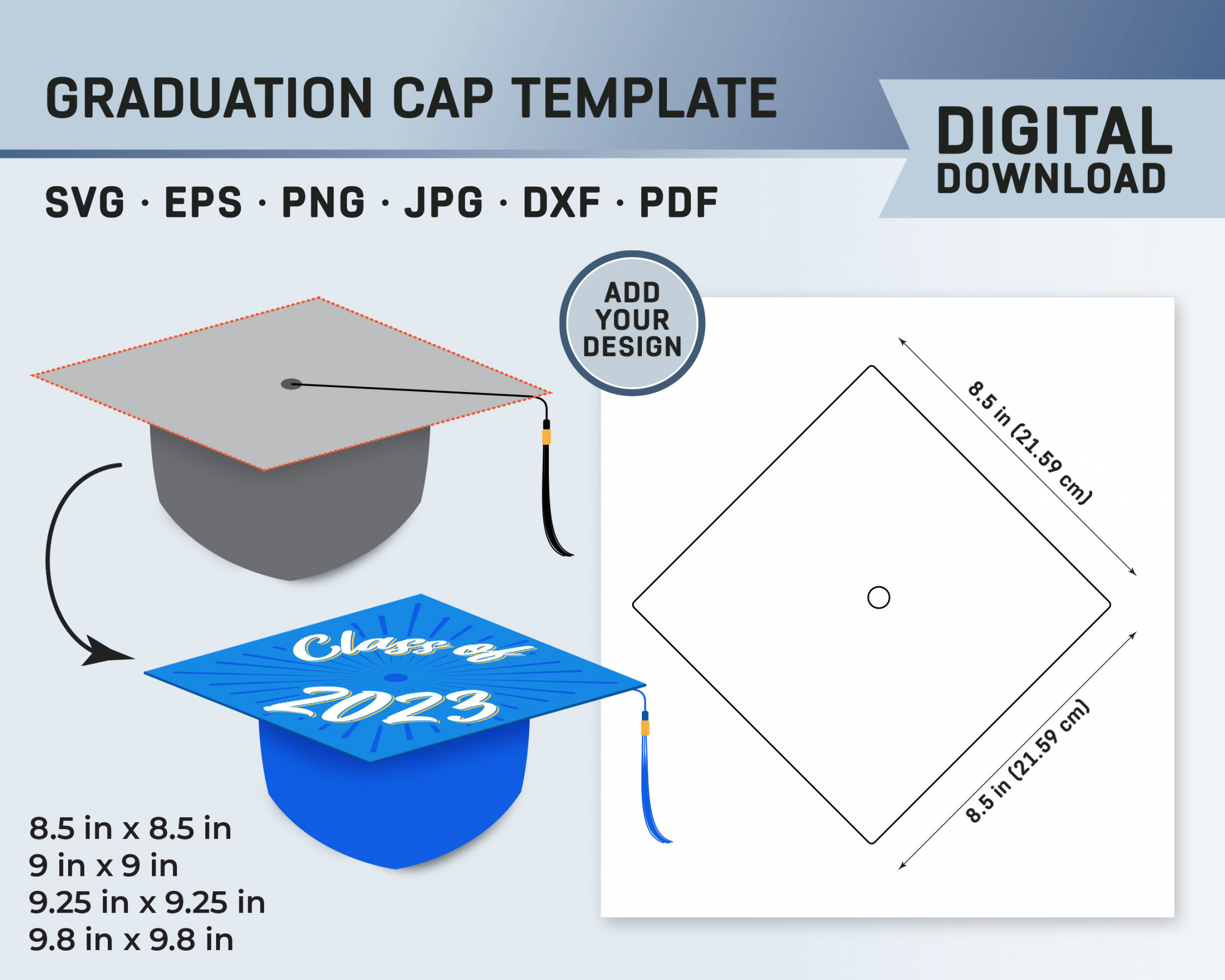 Graduation Cap Template Graduation Hat Template Graduate Cap - Etsy