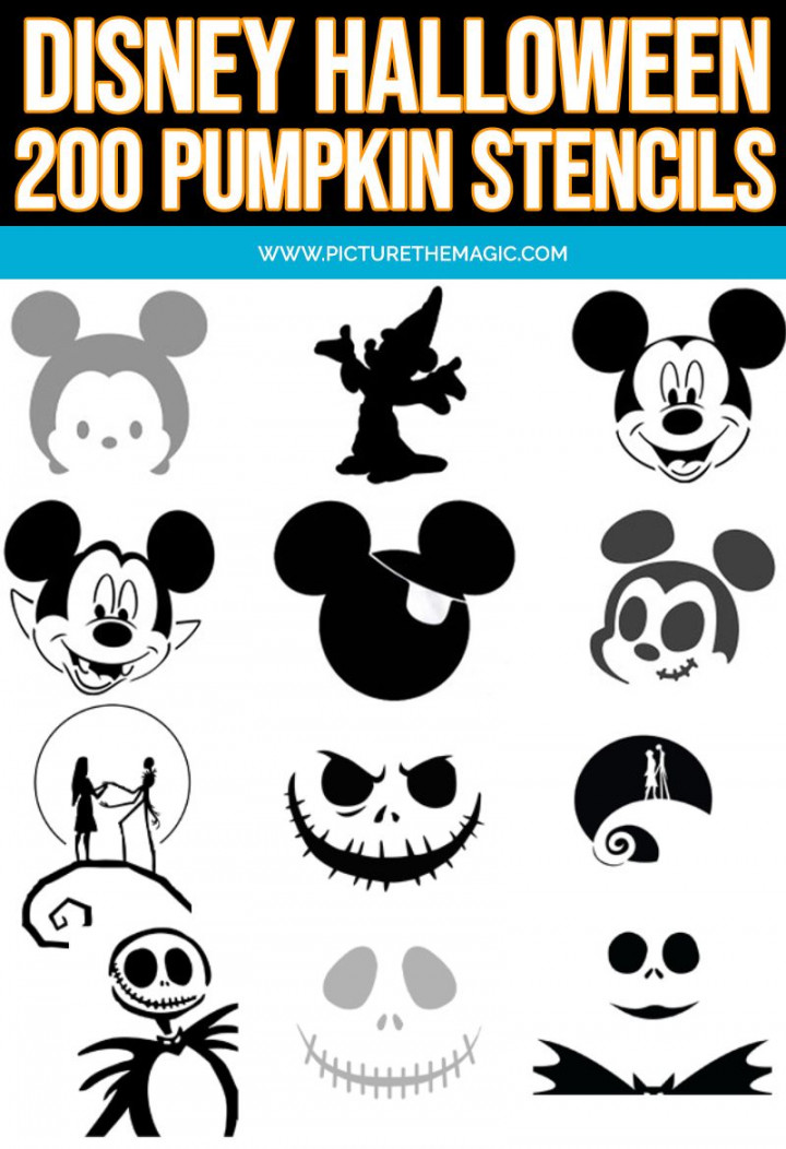 HALLOWEEN STENCILS: + Printable Disney Stencils for Pumpkins