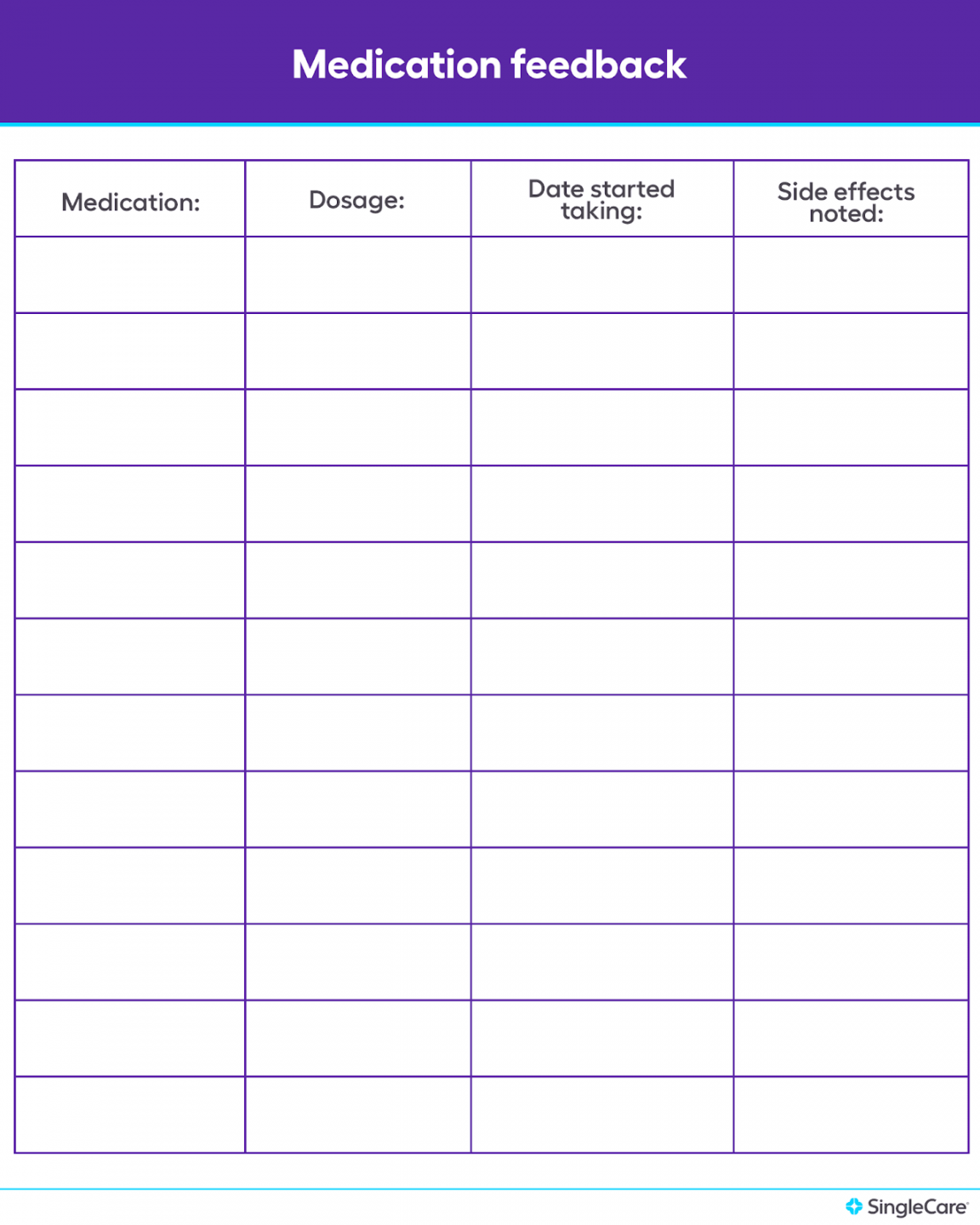 Helpful medicine chart template for tracking your meds  monday