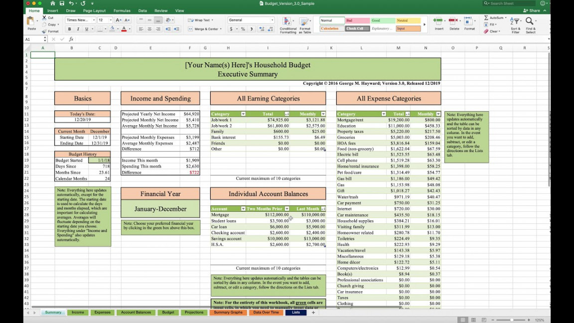 Household Budget Template and Tutorial (Excel)  Update