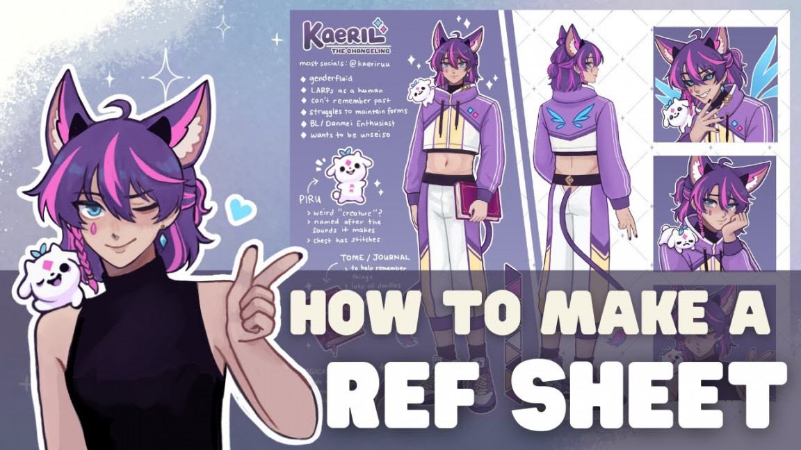 How I made my Vtuber / Character Ref Sheet - Tutorial Guide