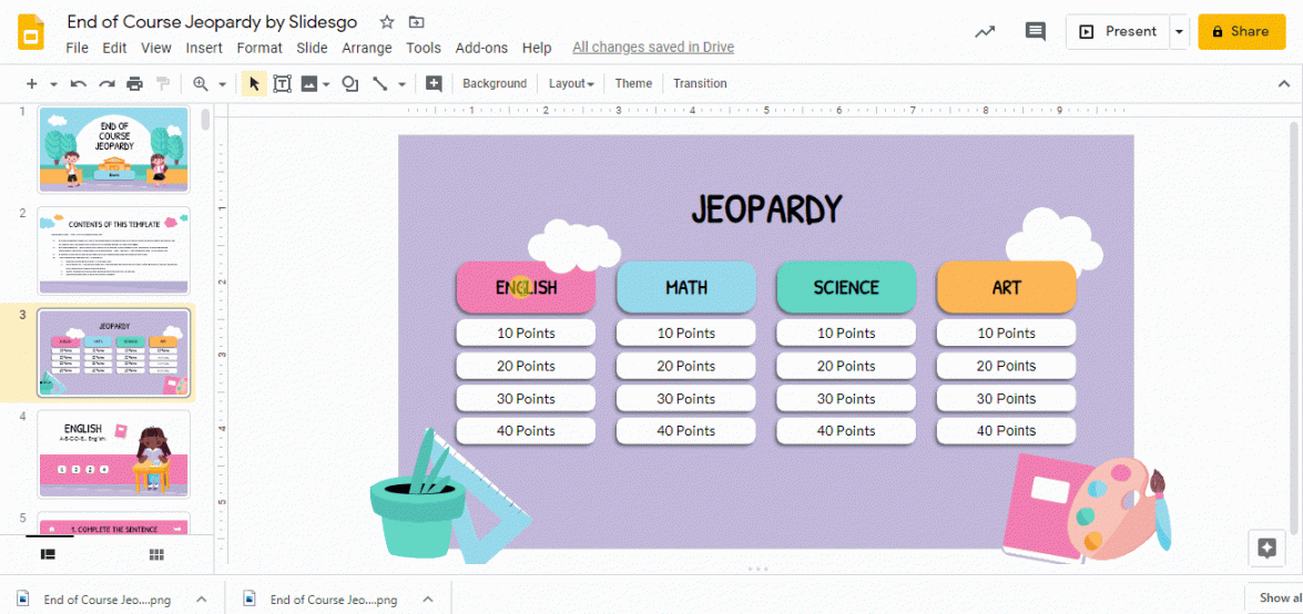 How to Create a Jeopardy Game in Google Slides - Tutorial