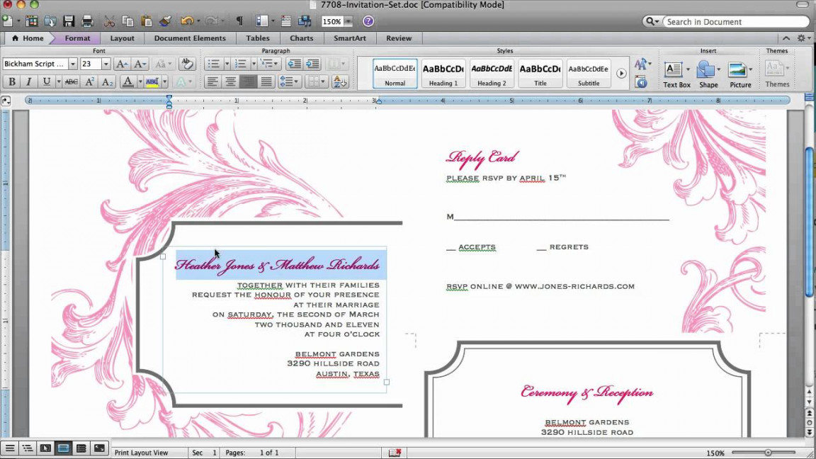 How To Customize an Invitation Template in Microsoft Word