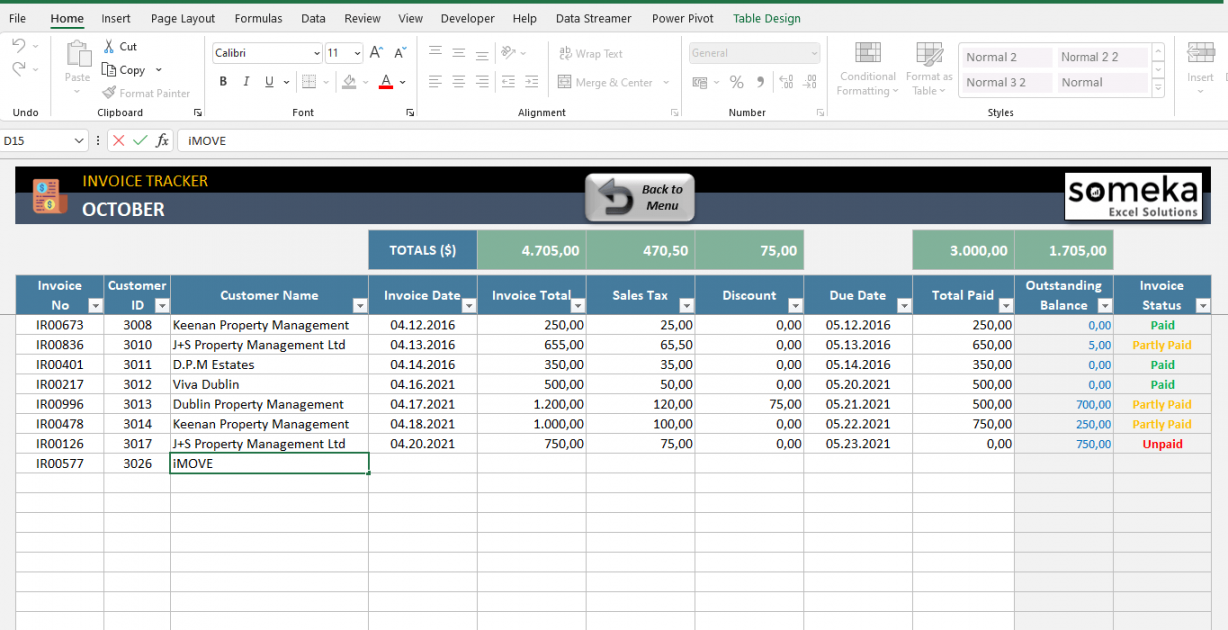 Invoice Tracker Excel Template  Payment Tracking Excel Template