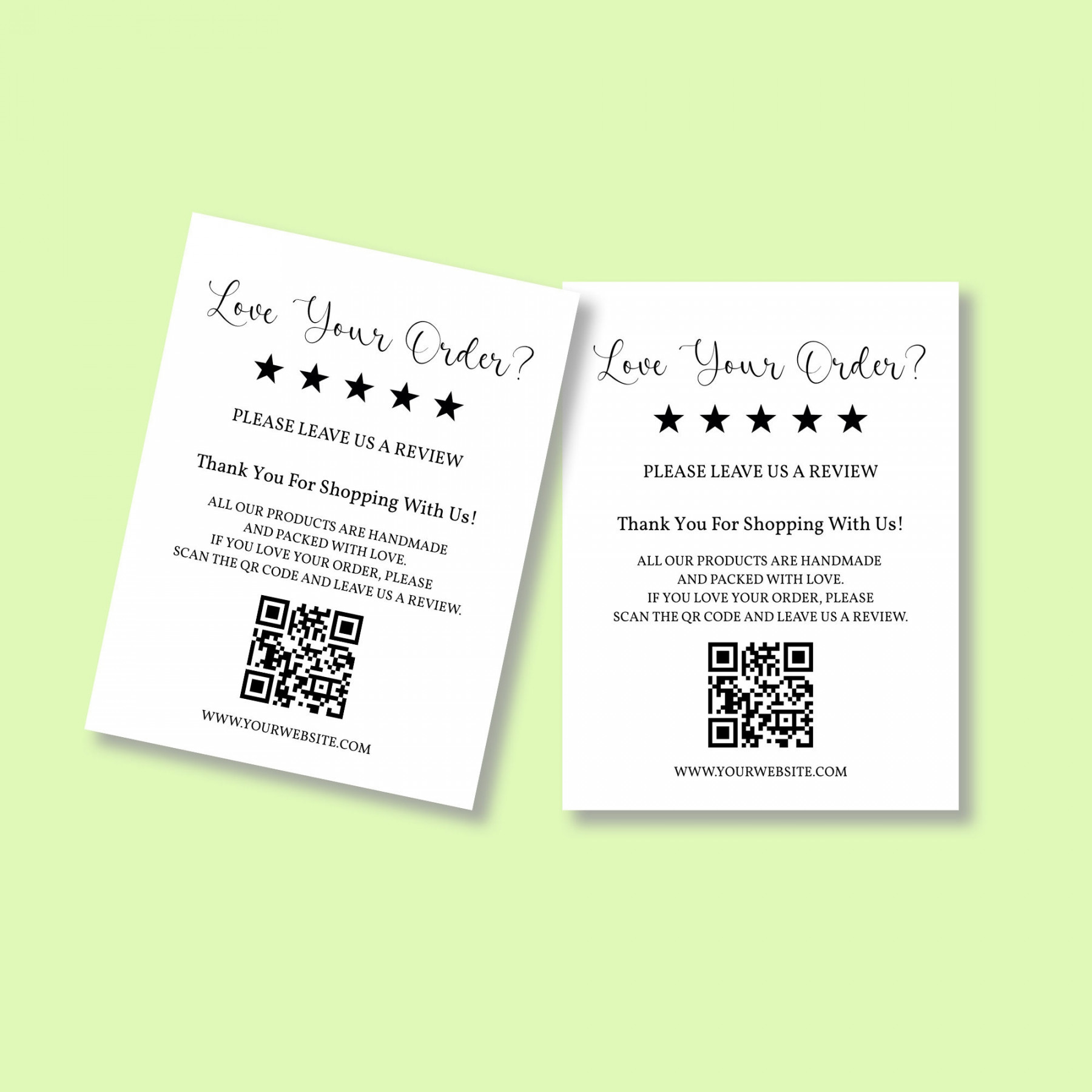 Love Your Order Please Leave Us a Review Card With QR Code - Etsy