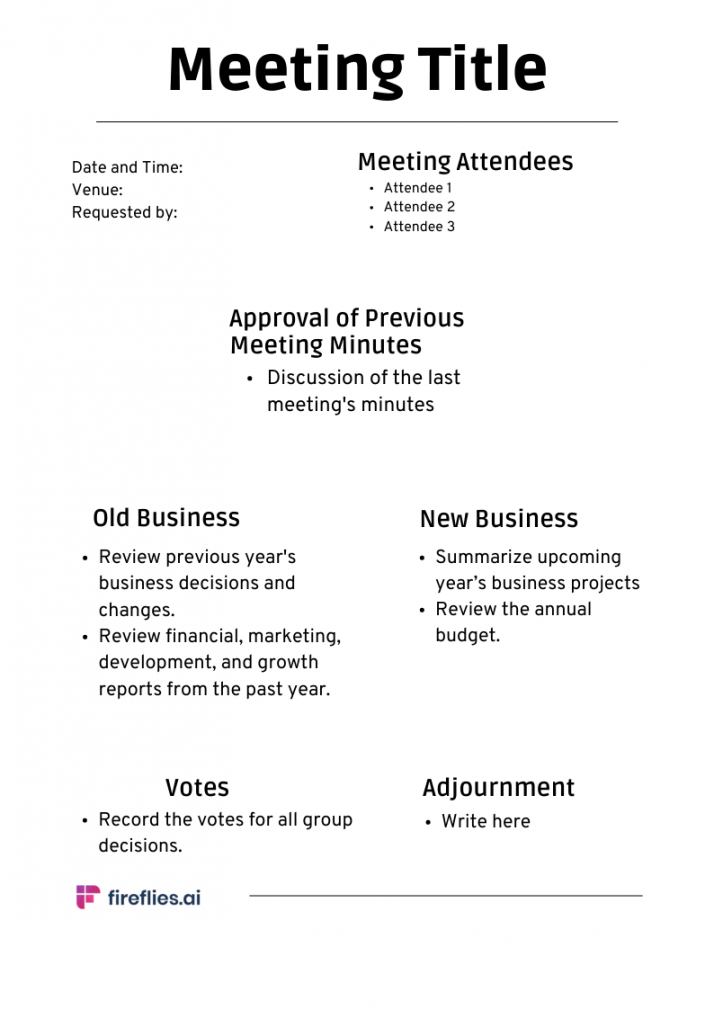 Meeting Minutes Templates for Every Type of Meeting You