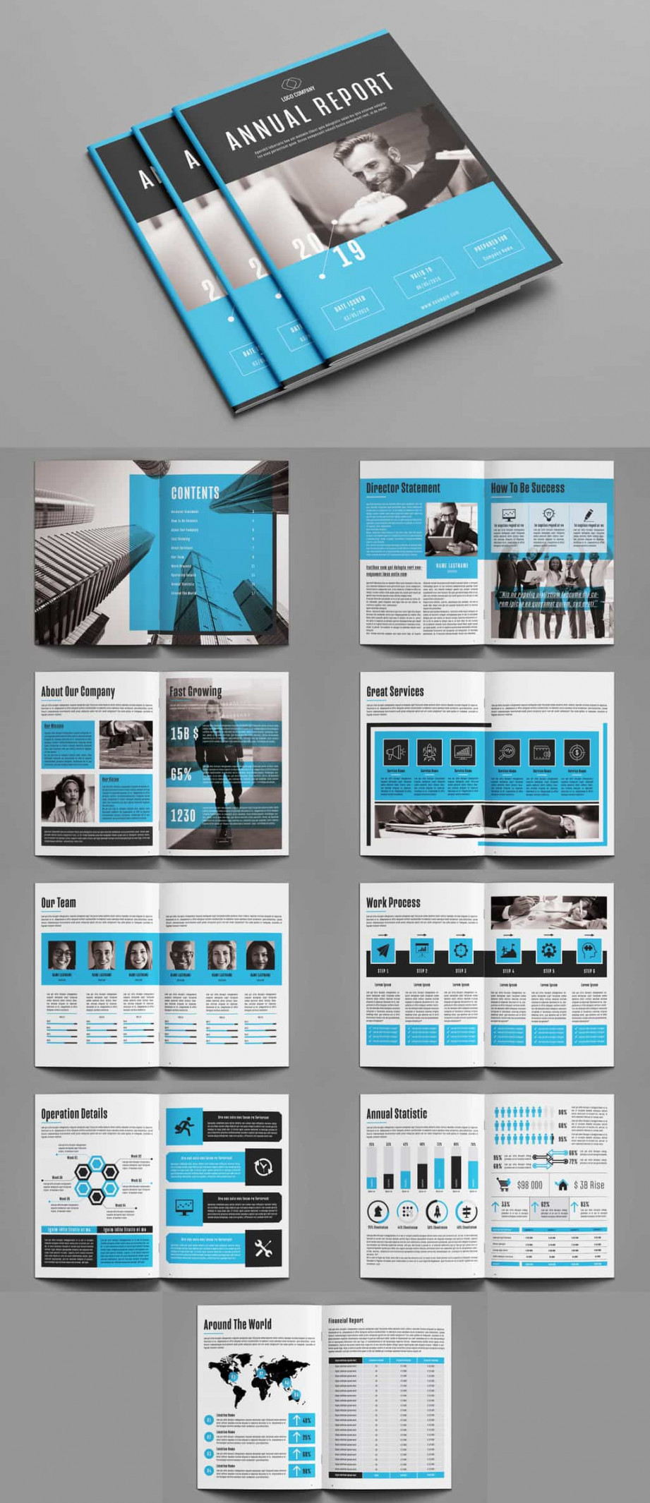 Modern Annual Report Design Templates [Free and Paid]  Redokun