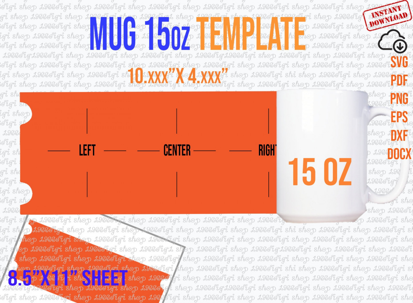 Mug oz Template  Oz Mug Template for Sublimation Full - Etsy