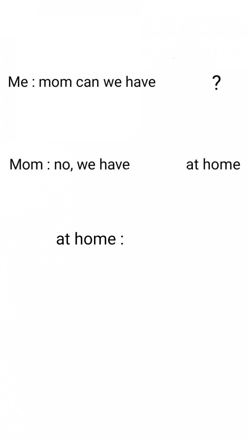 No, we have [blank] at home" Meme Template : r/MemeTemplatesOfficial