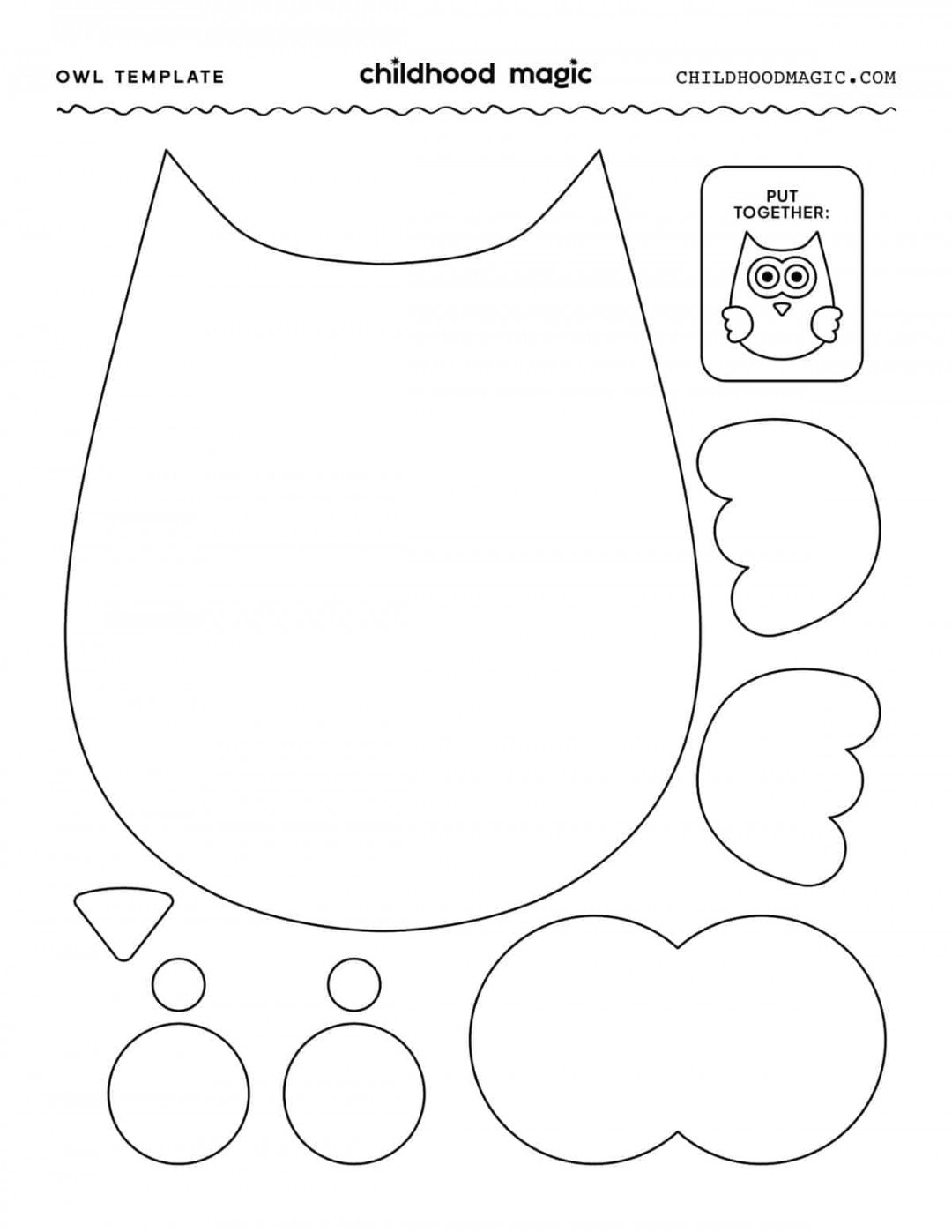 Owl Template - Free Printable - Childhood Magic