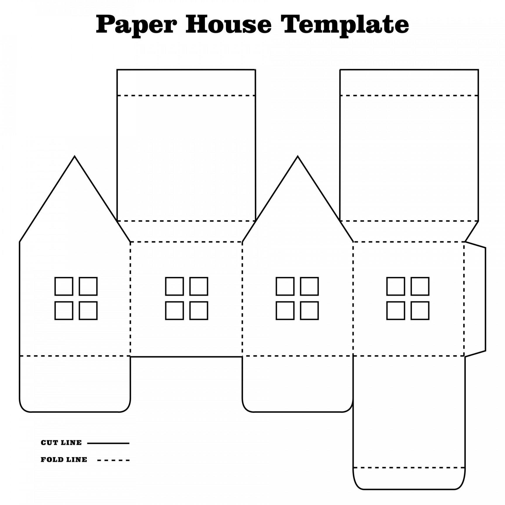 Paper House Printable Craft Templates  Paper house template