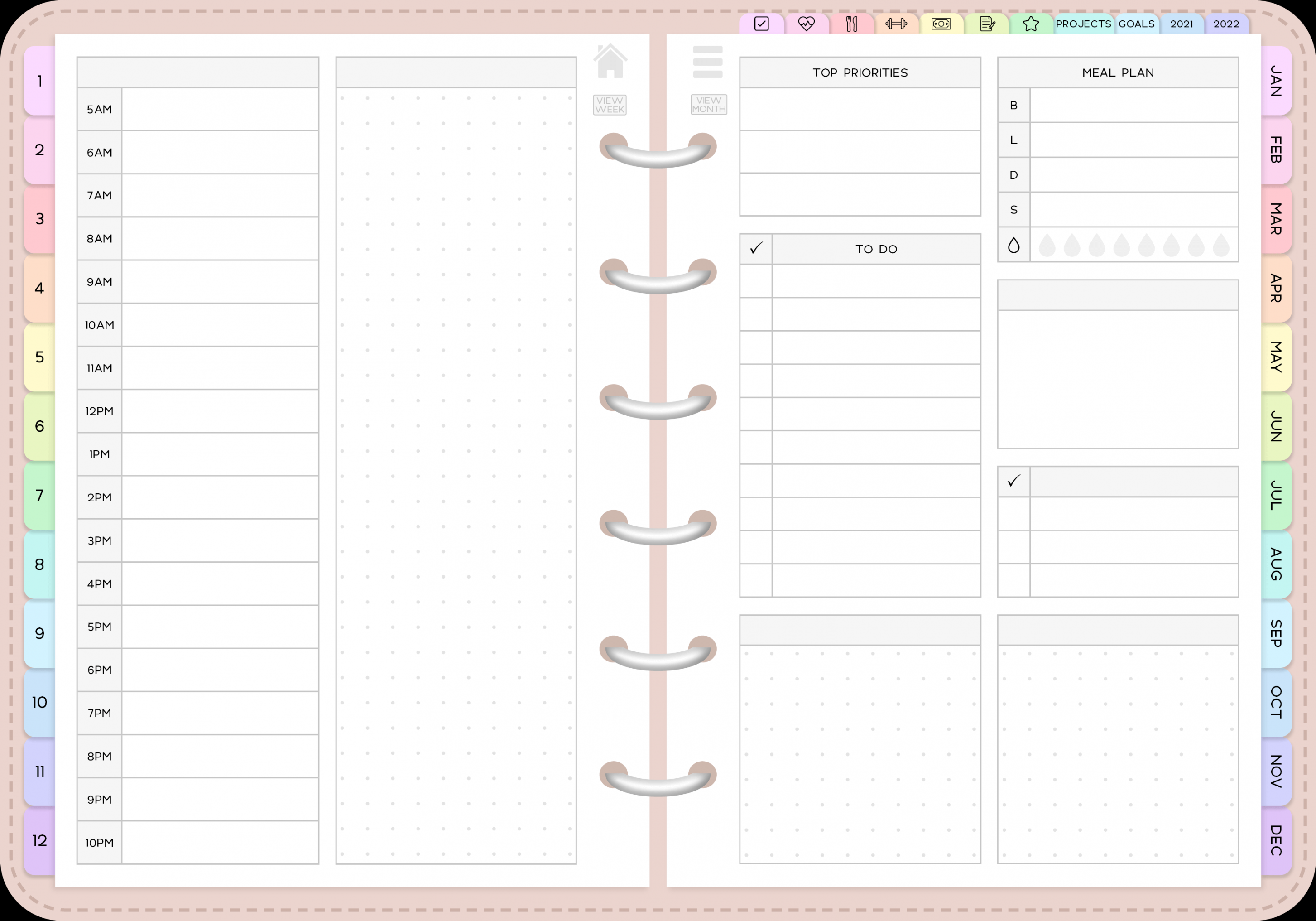 Planner Builder - Mar   Free planner templates, Planner