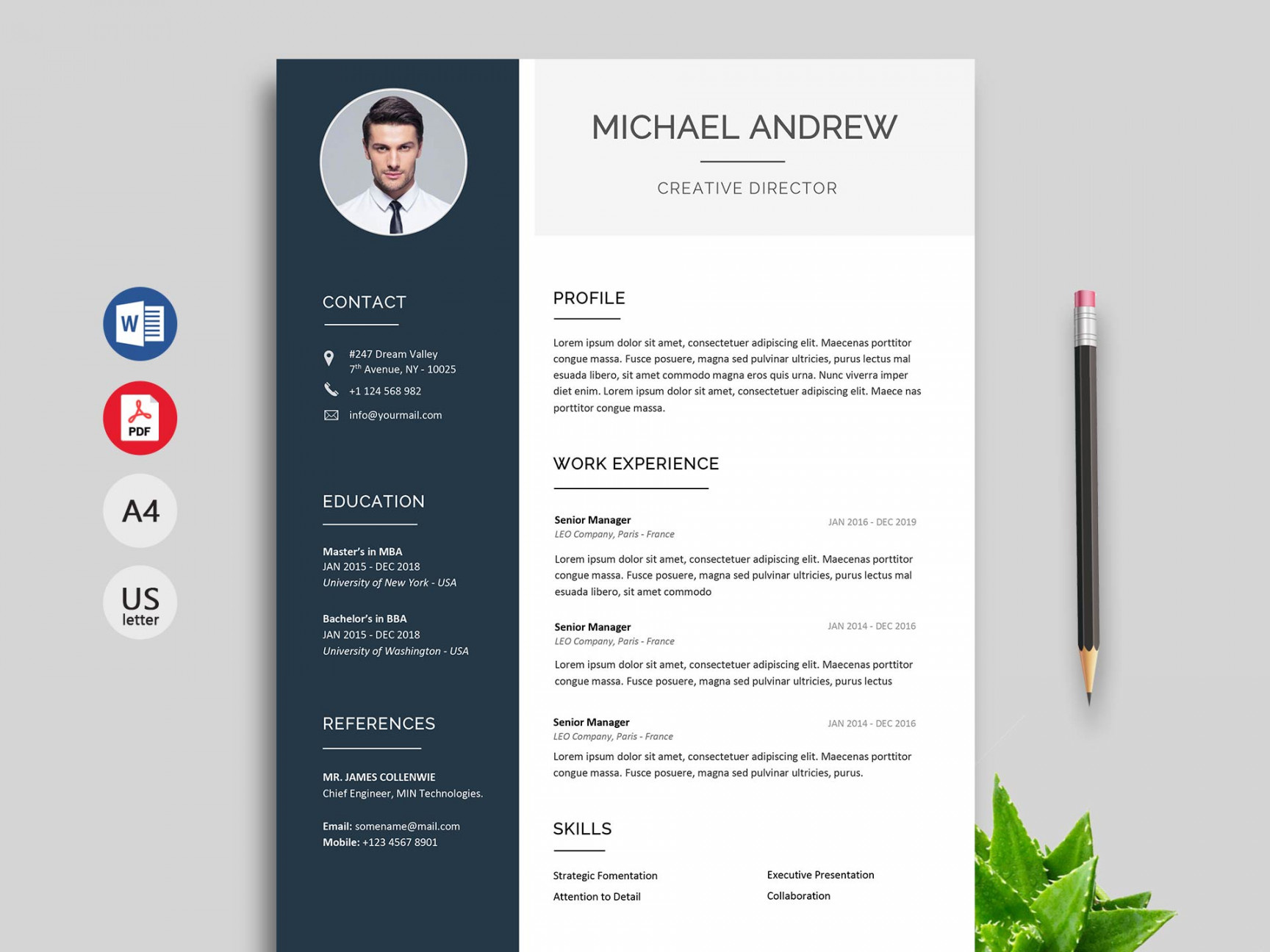 Prime Resume Template MS Word File  - ResumeKraft