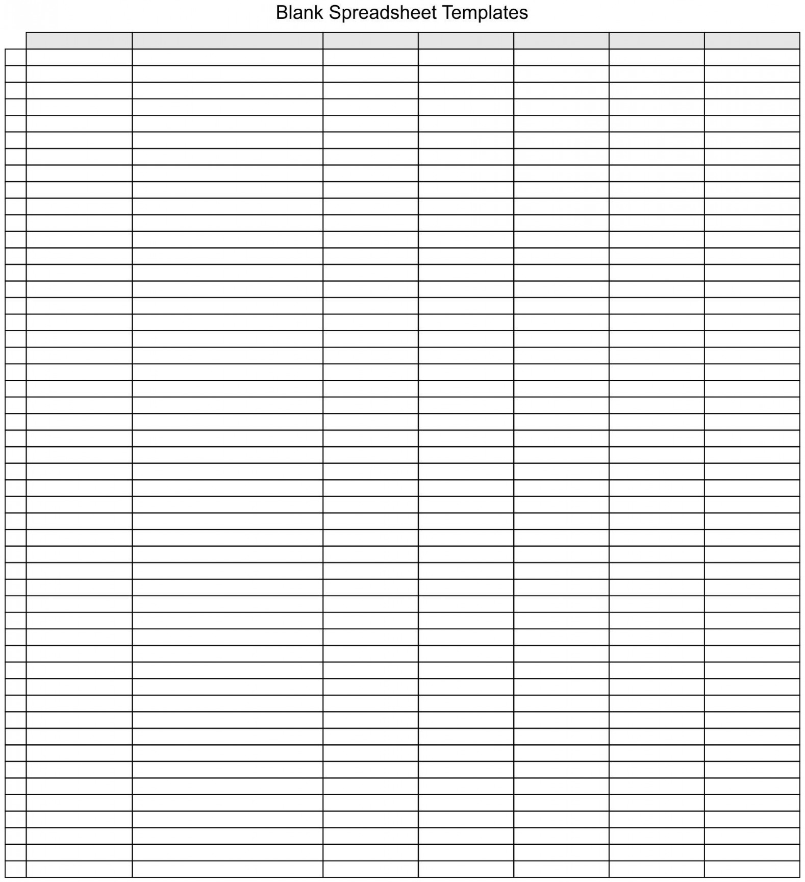 Printable Blank Spreadsheet Templates  Free spreadsheets, Excel